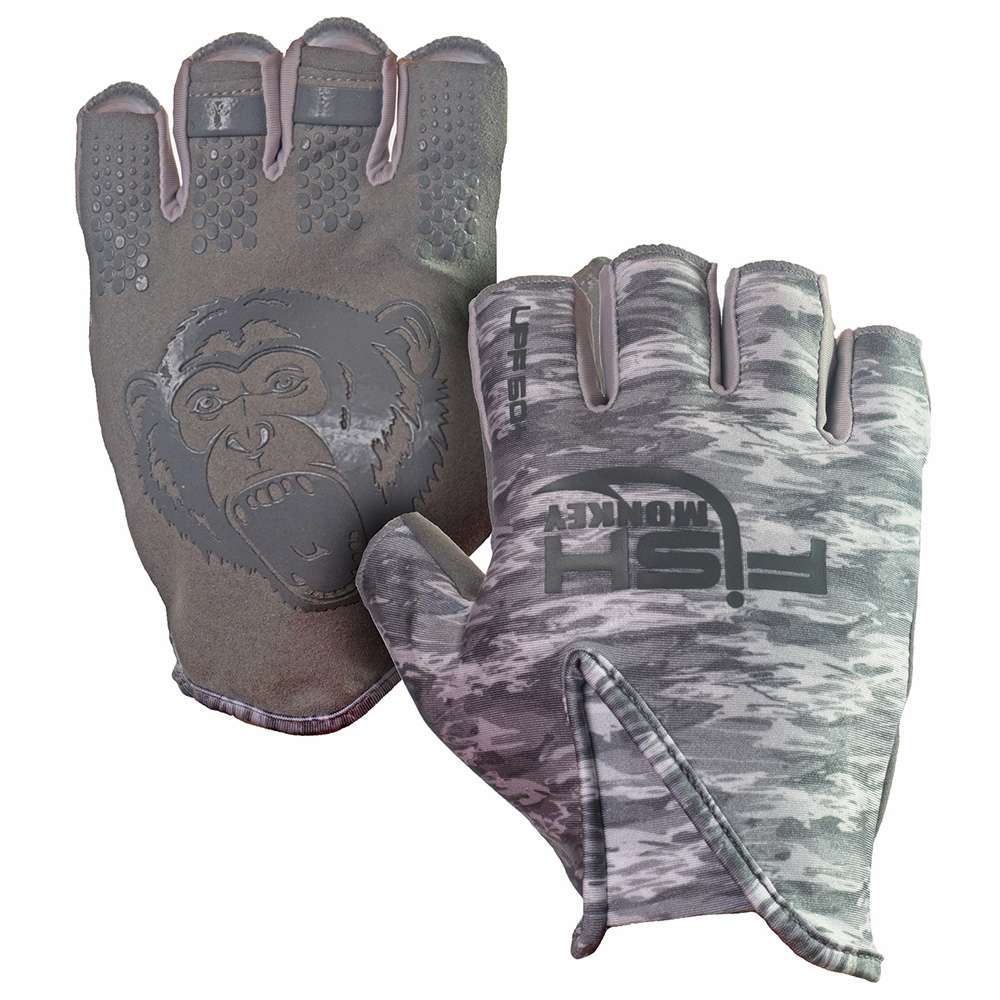 Fish Monkey Stubby Guide Glove Grey Water Camo X-Large