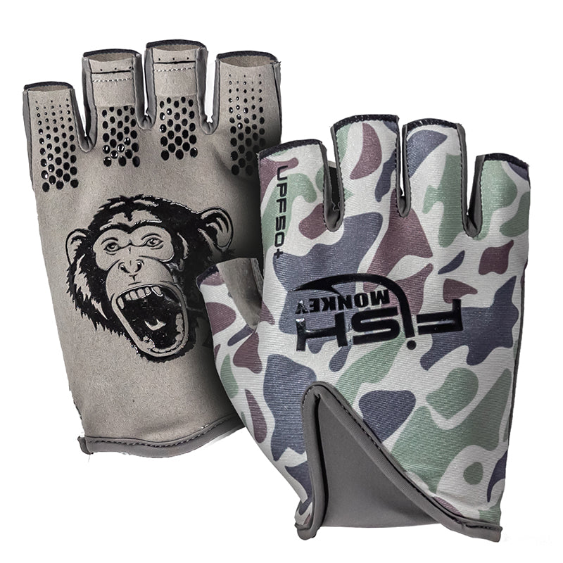 Fish Monkey Stubby Guide Glove Beige Old School Medium
