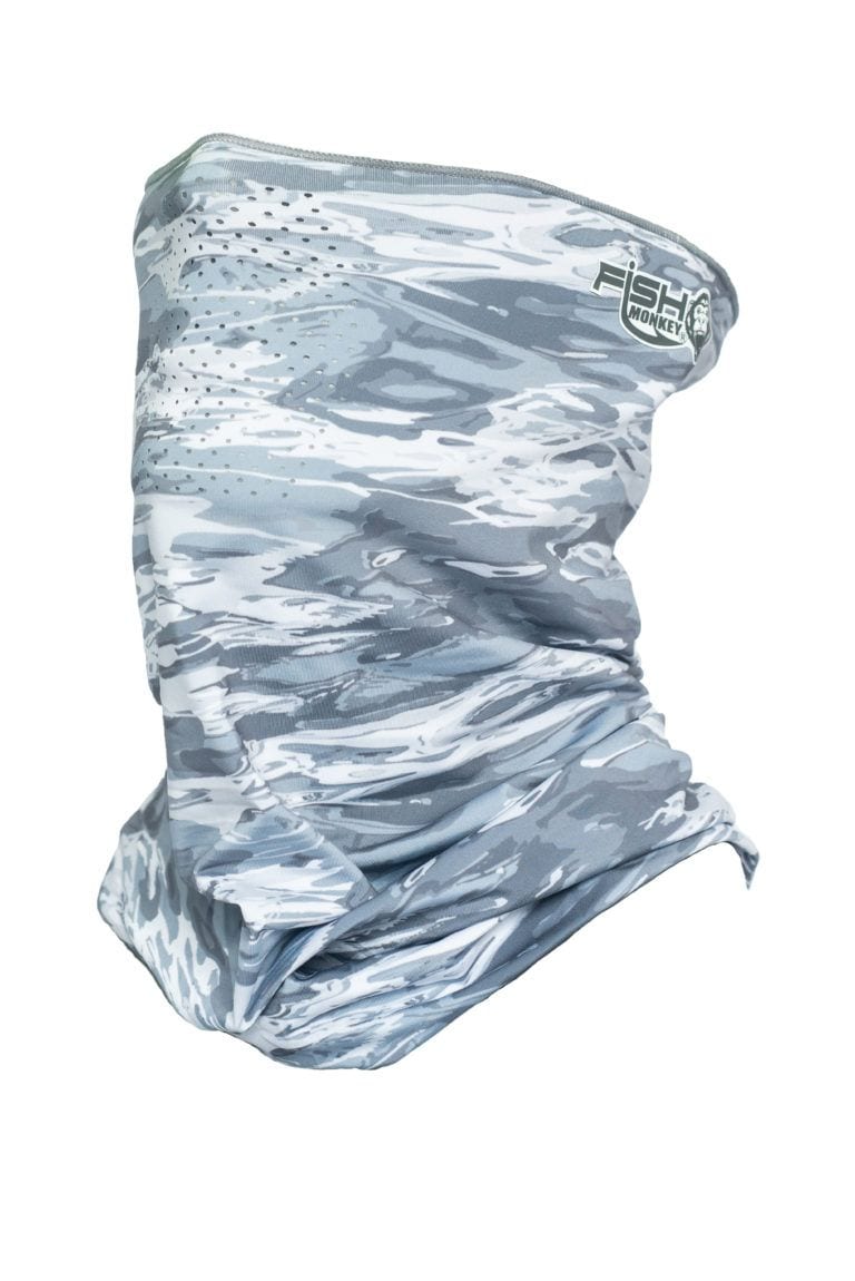 Fish Monkey Face Guard Upf50+ Grey Water Camo