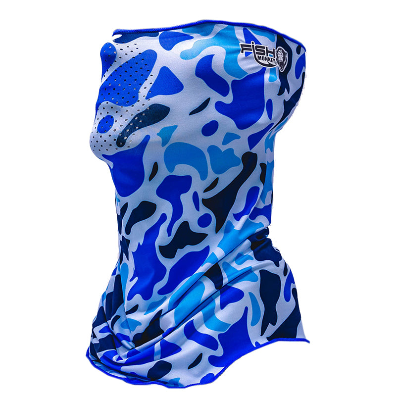 Fish Monkey Face Guard Upf50+ Blue Old School