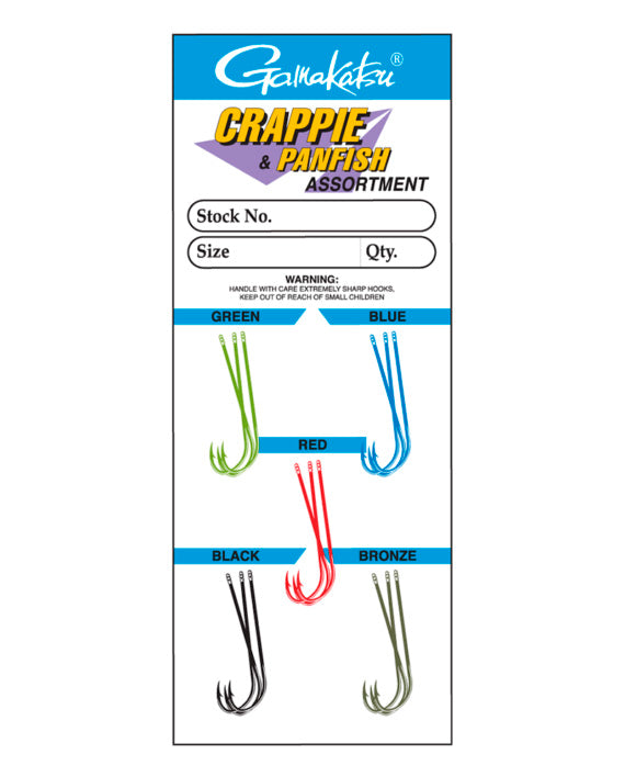 Gamakatsu Crappie/Panfish Hooks Assort Colors Sz2 15Pk