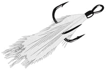 Gamakatsu Dressed Treble Hook Black Sz6 Wht/Wht 2Pk