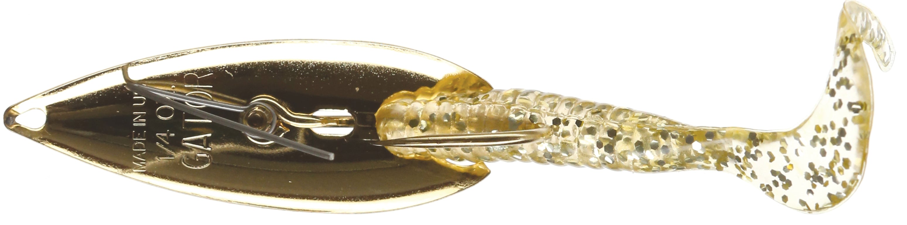 Gator Lures Weedless Spoon 1/4Oz Gold W/Gold Worm