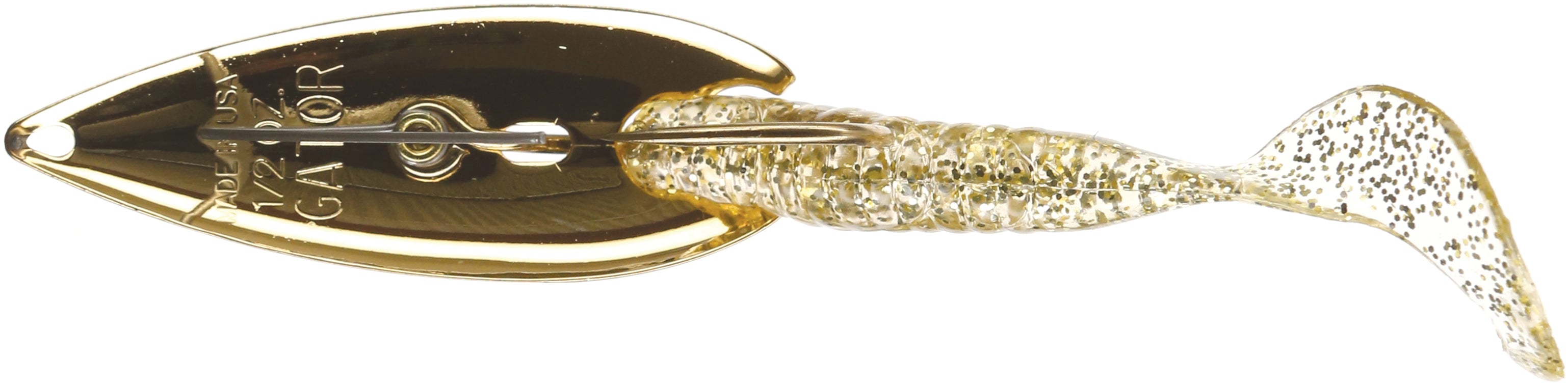 Gator Lures Weedless Spoon 1/2Oz Gold W/Gold Worm