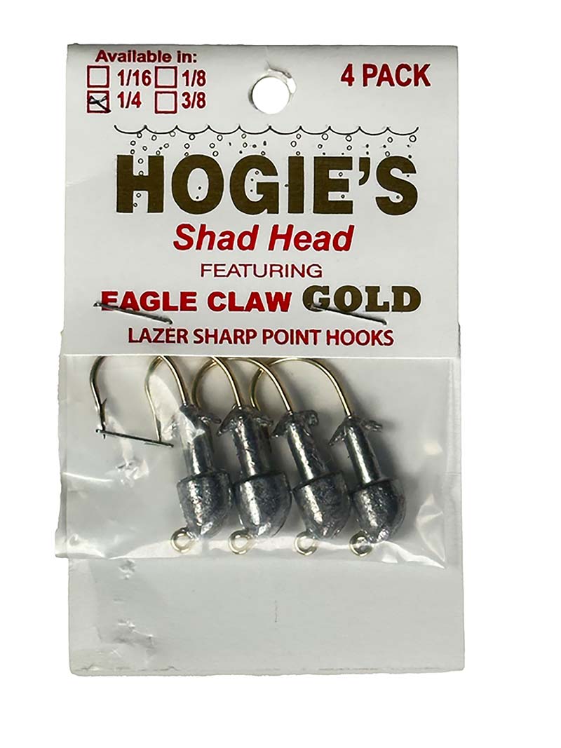 Hogie Shadhead Jigheads 1/4Oz 4Pk 2/0 Gold