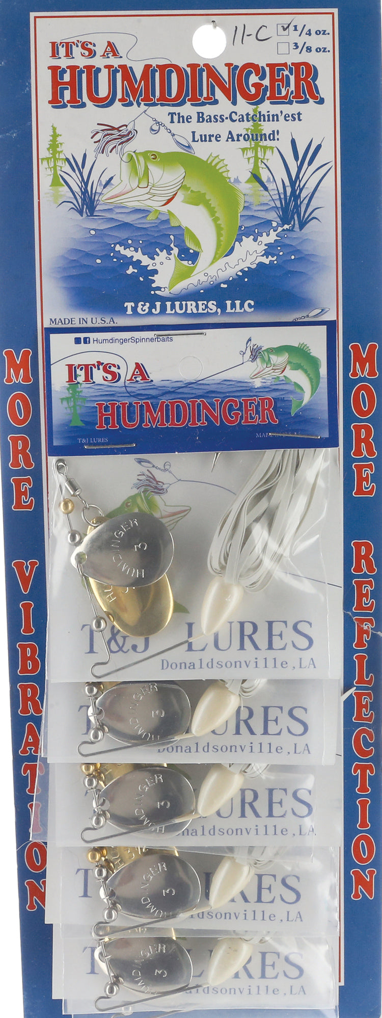 Humdinger Spinner Bait-Colo/Indi 1/4Oz Sg-White