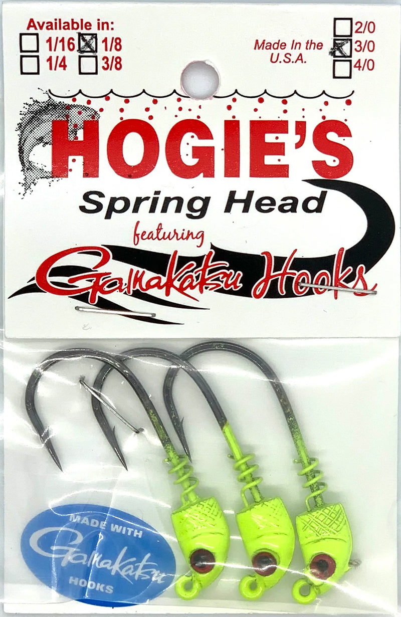 Hogie Springhead Eye Jigheads 1/8Oz 3Pk 3/0 Chart