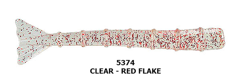 Hogie Superjack Shrimp Tails 4In 6Pk Clear/Red Flk