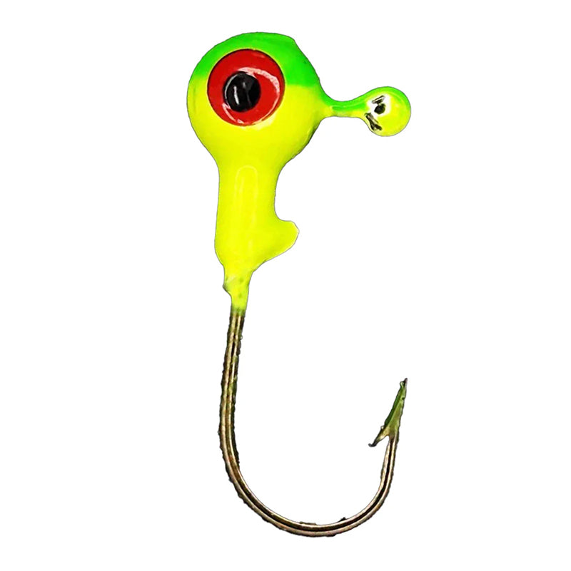 Head Hunter Round Jig Head 1/24Oz 10Pk Chat/Flo Grn