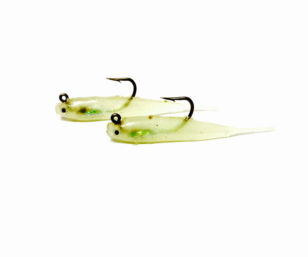 H & H Glass Minnow Double Rig 1/8Oz Glow
