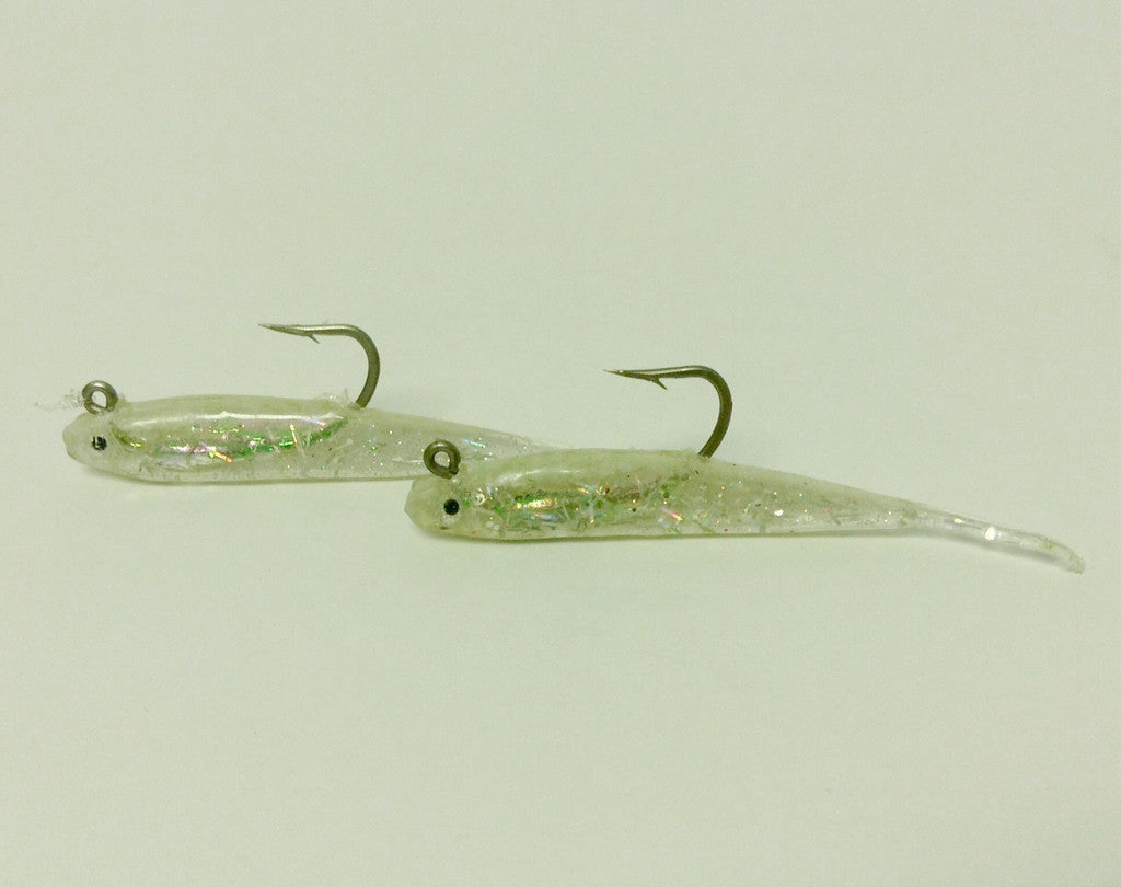H & H Glass Minnow Double Rig 1/8Oz Moon Glow