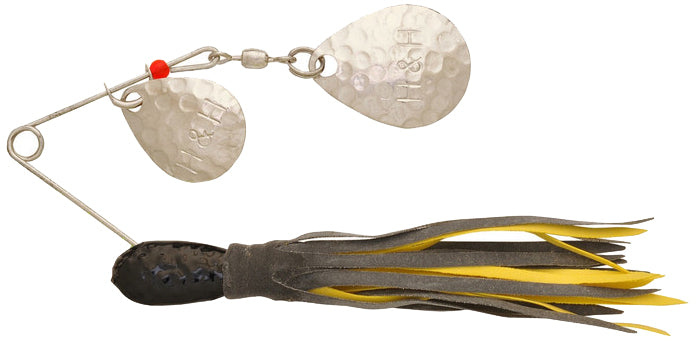 H & H Double Spinner 3/8Oz Blk-Black/Yellow