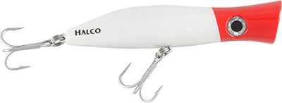 Halco Roosta Popper 135 Cast 5.3In 1.75Oz White/Rd Hd
