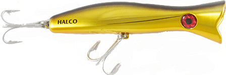Halco Roosta Popper 160 Cast 6.3In 2.7Oz Chr/Gld/Blk