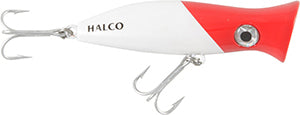 Halco Roosta Popper 80 Casting 3.2In 1/4Oz White/Red Hd
