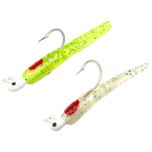 H & H Twin Rig Split Tail 3In 1/4Oz Clear/Chat Glt