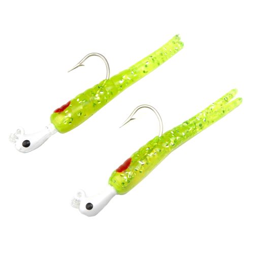 H & H Twin Rig Split Tail 3In 1/4Oz Chart/Glitt