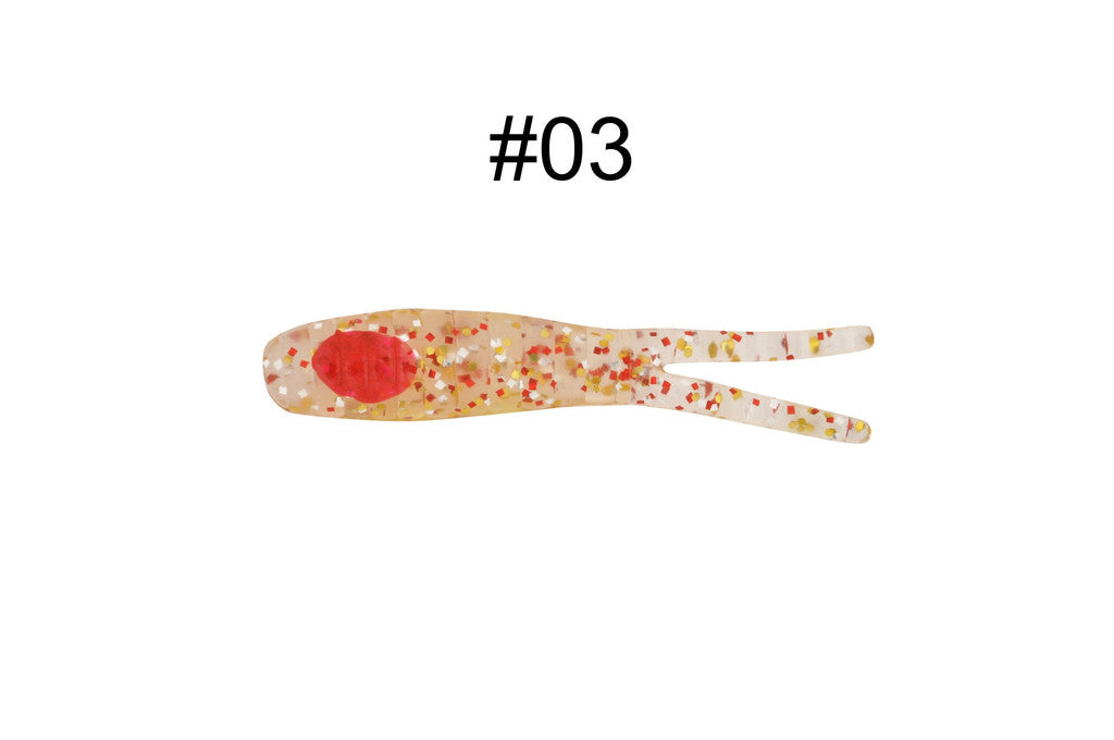 H & H Twin Tail 3In 10Pk Shrimp Glitter