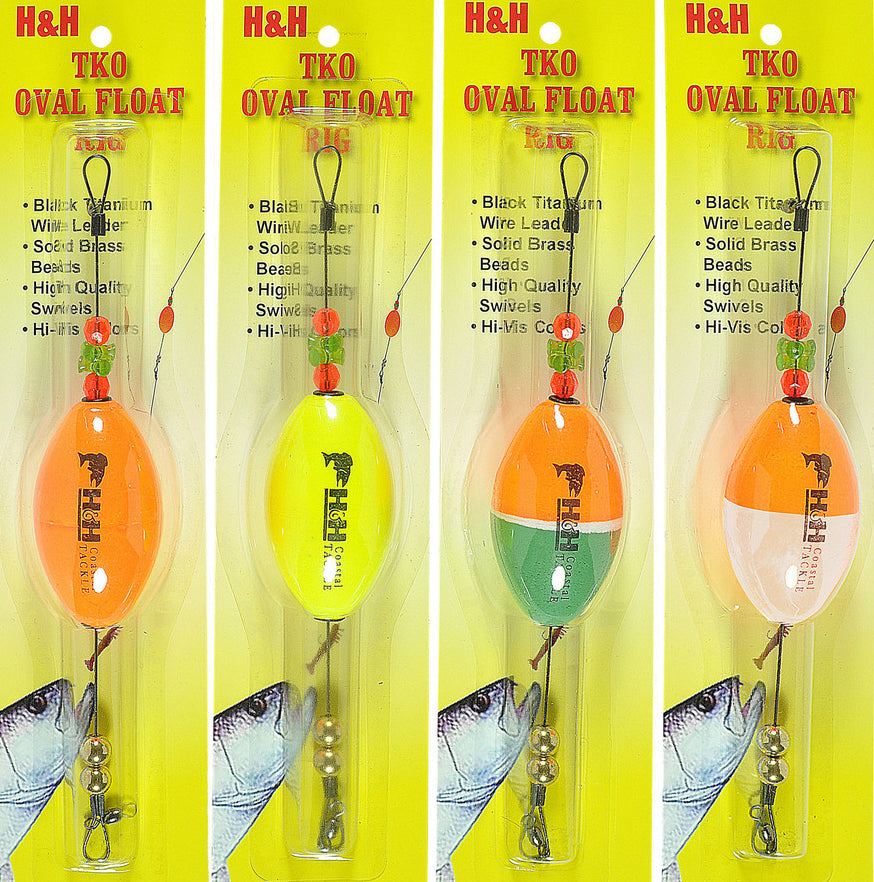 H & H Tko Wgtd Oval Float 2.5In Orange
