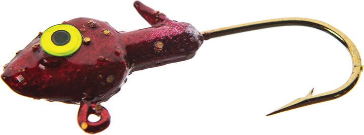 JENNY'S JIGS Crappie Jighead 1/32Oz 4Pk Rd Gl/Cht Eye
