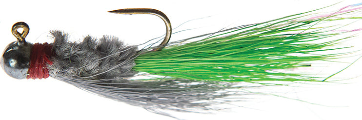 JENNY'S JIGS Crappie Jig 1/32Oz 2Pk Slv/Lime/Gray