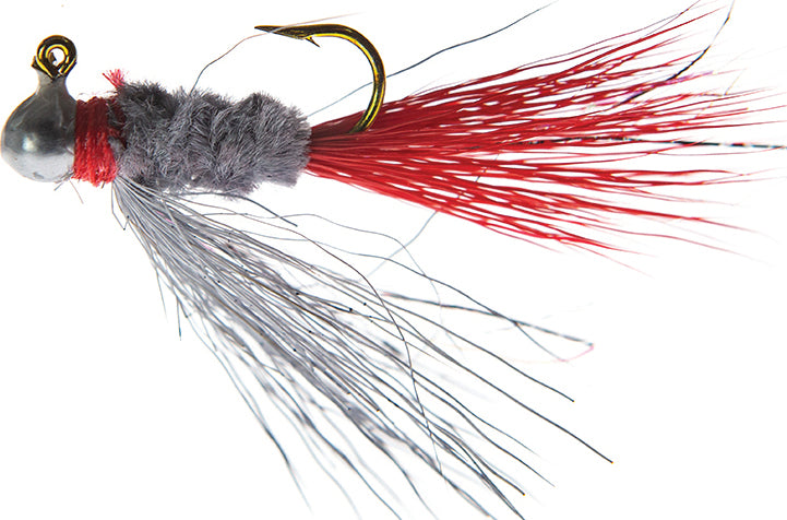 JENNY'S JIGS Crappie Jig 1/32Oz 2Pk Slv/Red/Gray
