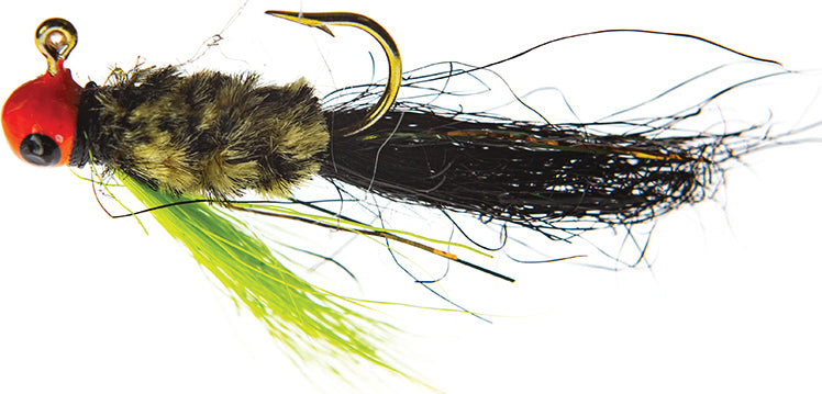 JENNY'S JIGS Crappie Jig 1/32Oz 2Pk Org/Chat/Blk