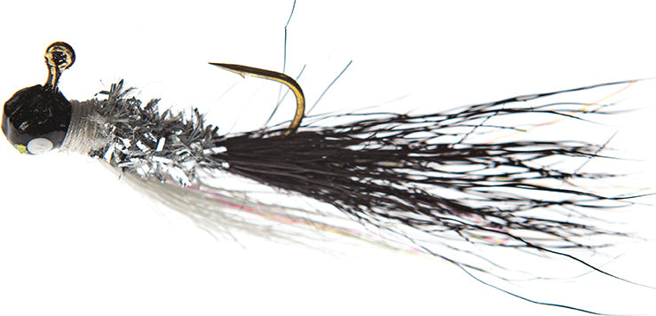 JENNY'S JIGS Crappie Jig 1/32Oz 2Pk Blk/Slv/Blk