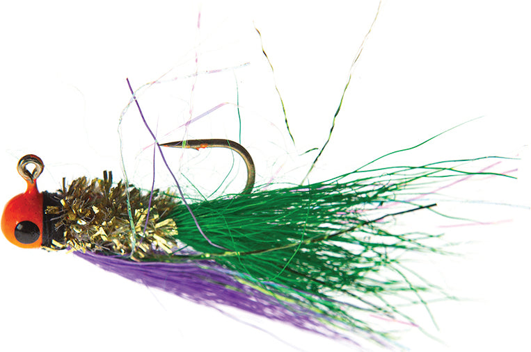 JENNY'S JIGS Crappie Jig 1/32Oz 2Pk Org/Slv/Pur/G