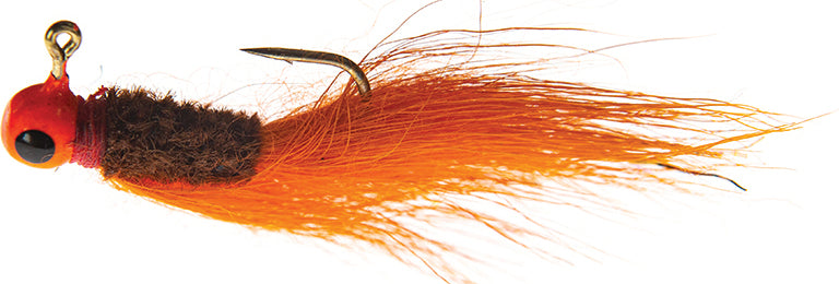 JENNY'S JIGS Crappie Jig 1/32Oz 2Pk Org/Brn/Grn