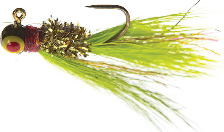 JENNY'S JIGS Crappie Jig 1/16Oz 2Pk Grn/Gold/Cht