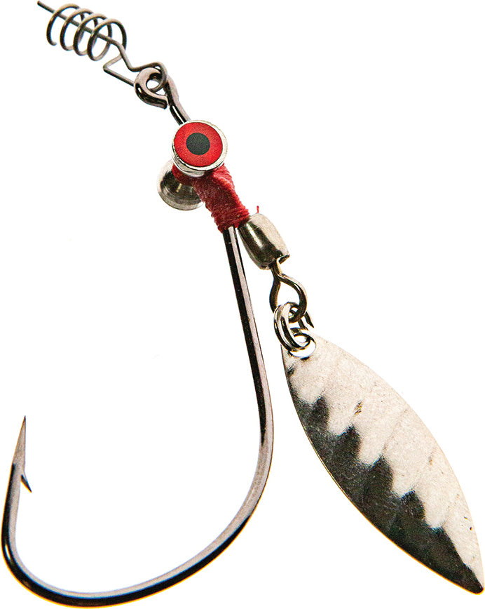 JENNY'S JIGS Jerk Spin Hook 2Pk Black/Red Eye