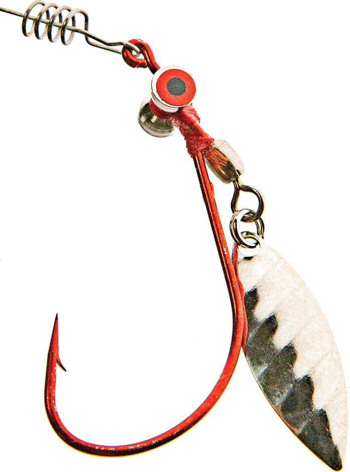 JENNY'S JIGS Jerk Spin Hook 2Pk Red/Red Eye