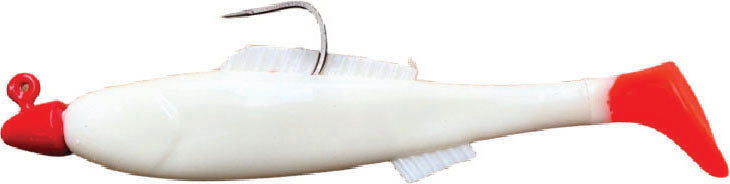 H & H King Cocahow Minnow Jig 6In 1Oz White/Fire Tail