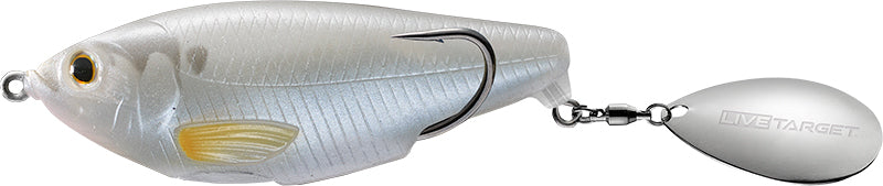 Live Target Hollow Commotion Shad 1/2Oz 3.5In Pearl Ghost