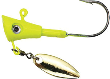 Leland Fin Spin Jighead 1/8Oz 3Pk Chartreuse