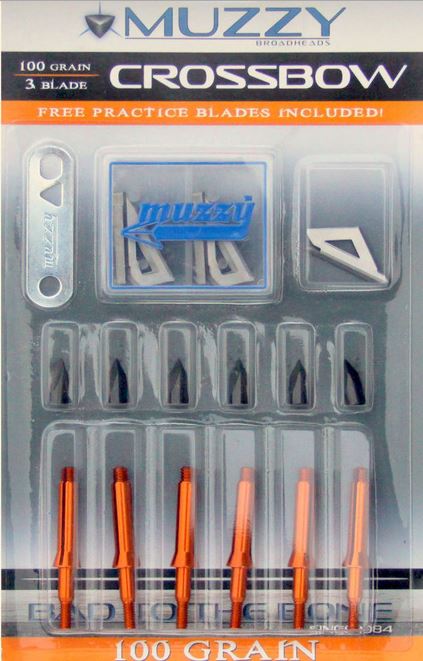 Muzzy Archery Std Crossbow Broadheads 100Gr 3Bl 6Pk