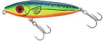 Mirrolure She Dog Surface Walker 4In 3/4Oz Blue/Chart/Org