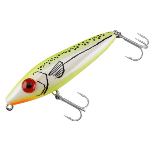 Mirrolure She Dog Surface Walker 4In 3/4Oz Chat/Pearl/Org