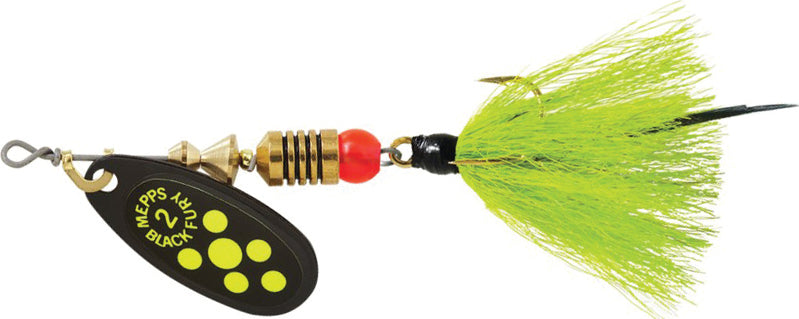 Mepps Black Fury Dressed Trebl 1/6Oz Chart Dot