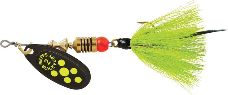 Mepps Black Fury Dressed Trebl 1/6Oz Chart Dot