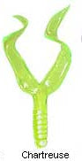 Mister Twister Double Tail 4In 10Pk Chartreuse