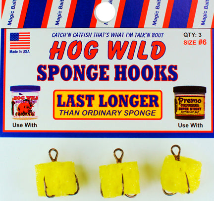 Magic Bait Sponge Bait Treble Hook Bronze Sz4 3Pk