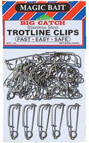 Magic Bait Trotline Clips Stainless Steel 25Pk