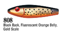 Mirrolure Sinking Spotted Trout 3.58In 1/2Oz Blk/Org/Gld