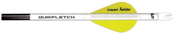 New Archery Quikfletch Twister Vanes 1 White / 2 Yellow 6Pk