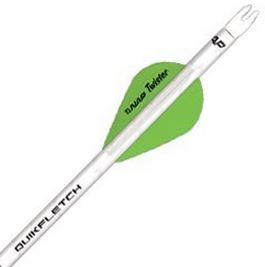 New Archery Quikfletch Twister Vanes 1 White / 2 Green 6Pk