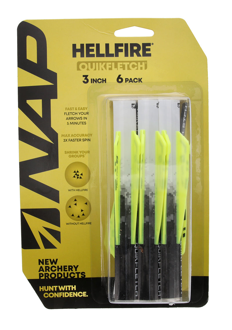 New Archery Quikfletch Vanes 3In Hellfire Std W/Y/Y