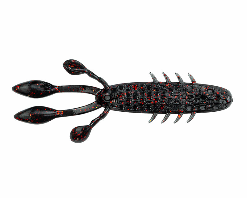 Netbait Hextek Eko Craw 3.5In 10Pk Black Red Fla