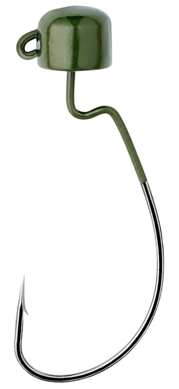 Owner Block Offset Jighead Grn Pump 1/0 1/16Oz 4Pk